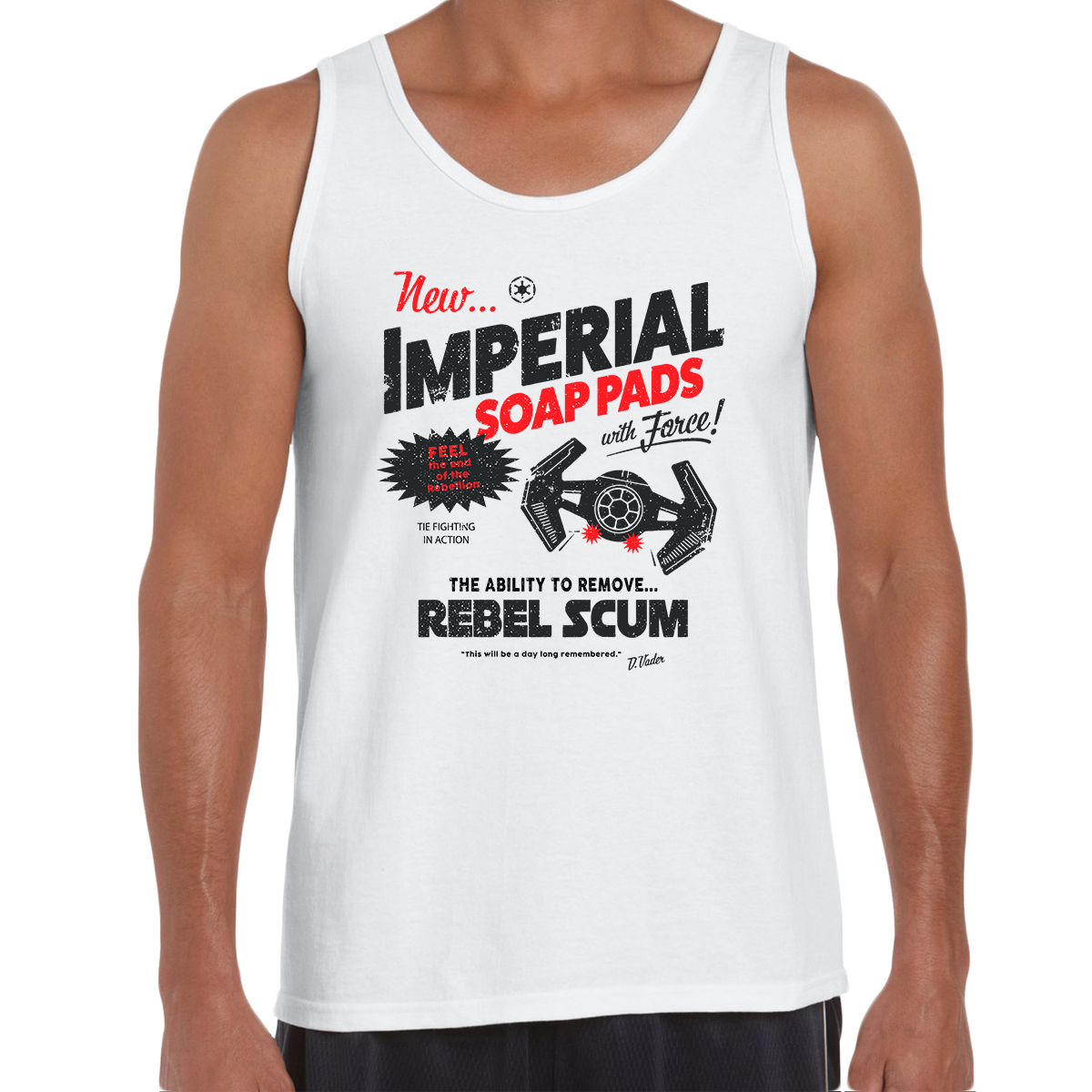 Star Wars Funny Tank Top Imperial Tie Fighter Vader Mens Geeks Shirt - Kuzi Tees