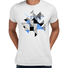 Abstract Flat Art Background With Geometric Elements Crew Neck  Tee - Kuzi Tees