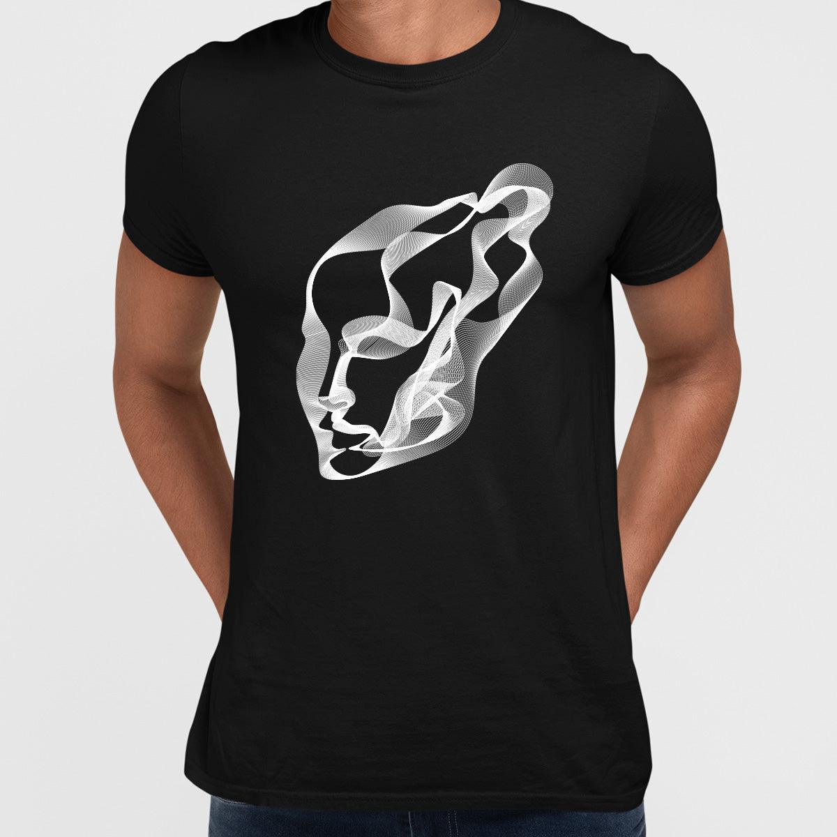 Artificial Intelligence Human Head Black & White Surreal Portrait - Kuzi Tees