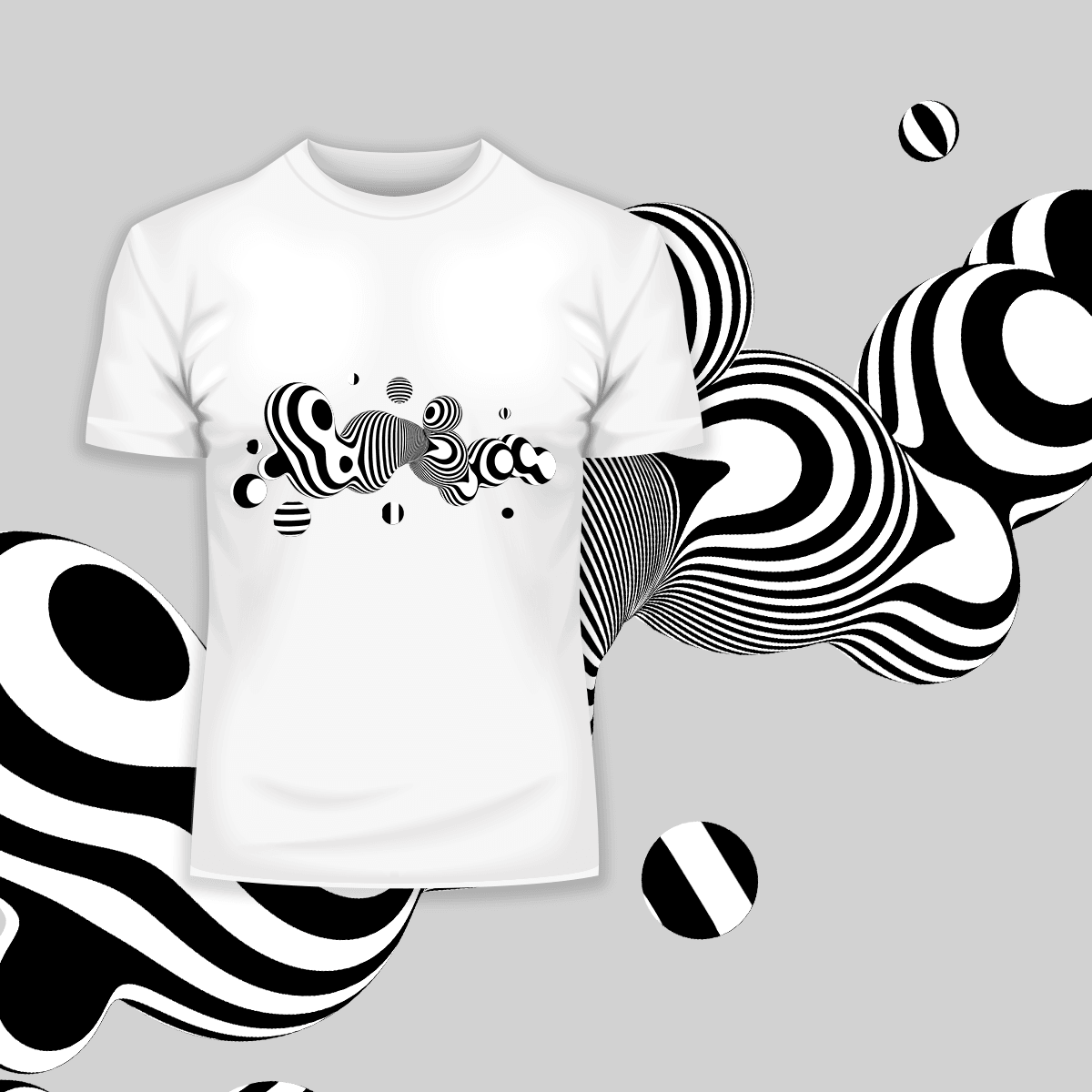 3D Fluid Abstract Zebra Bubble T-shirt Unique Design T-shirt - Kuzi Tees