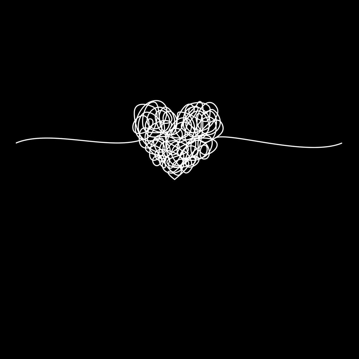 Tangled way to the heart - hand drawn scribble Valentines T-shirt edition - Kuzi Tees