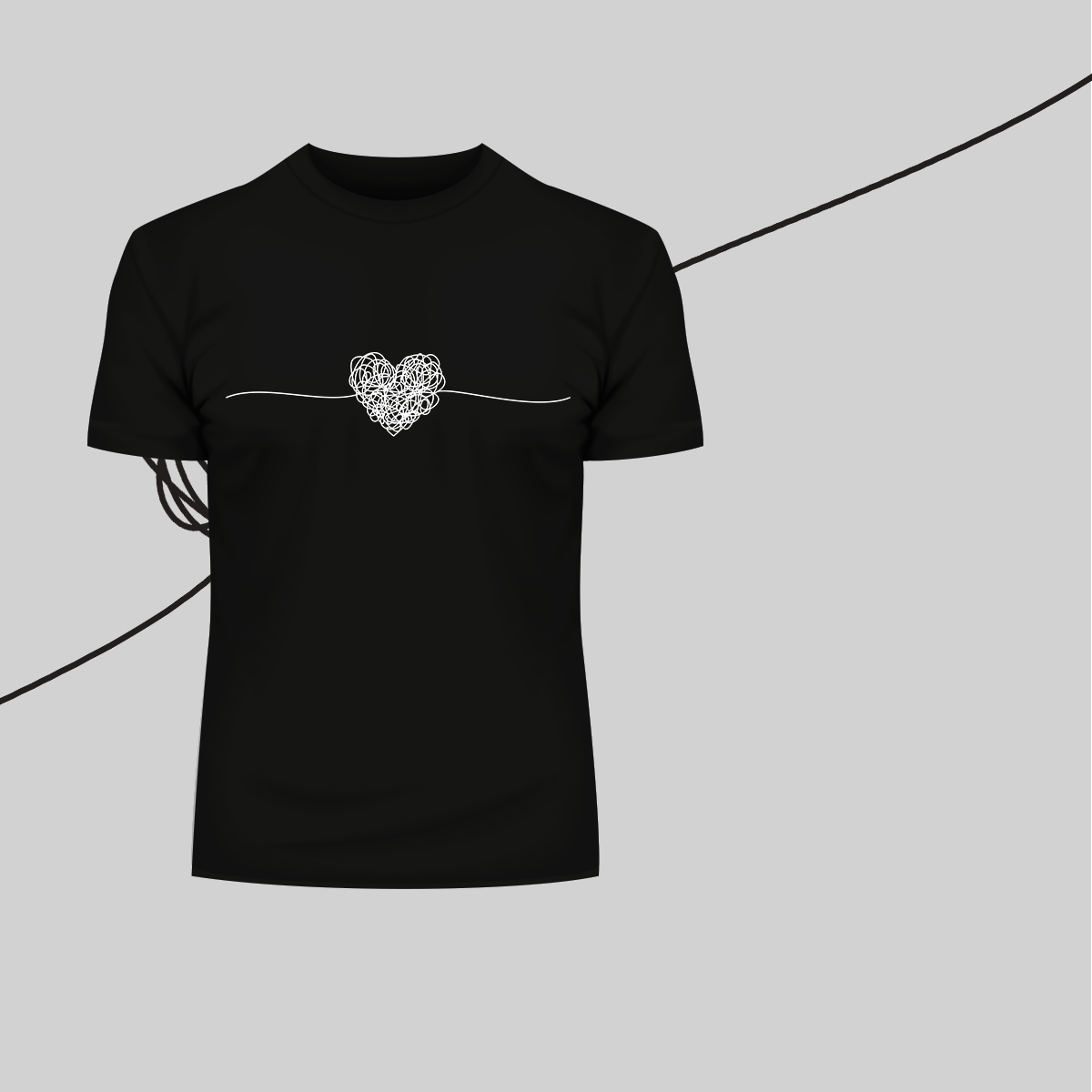 Tangled way to the heart - hand drawn scribble Valentines T-shirt edition - Kuzi Tees