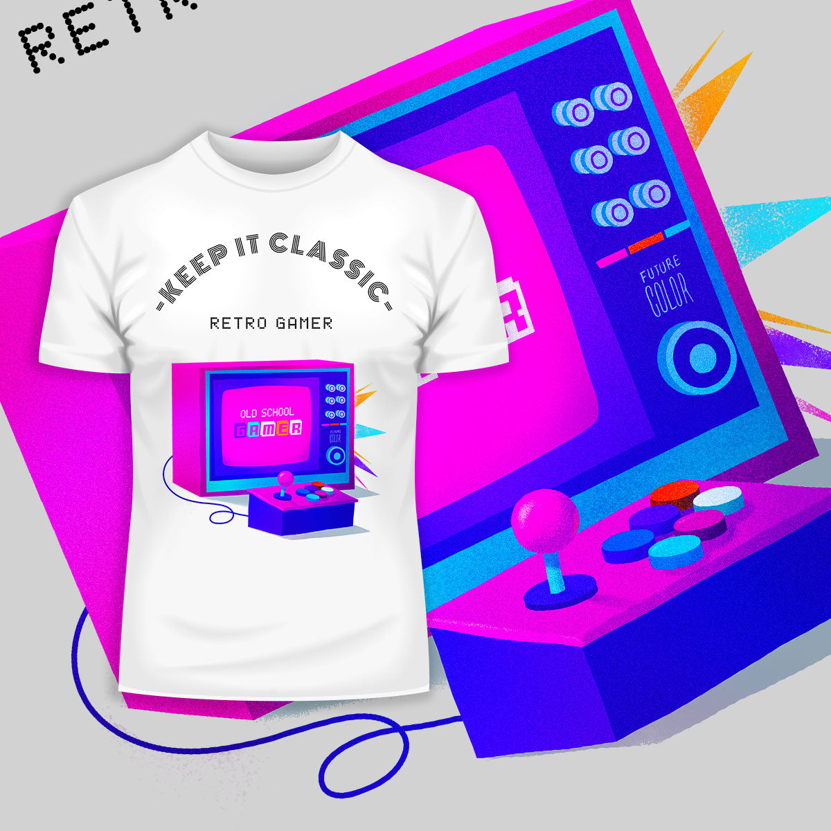 Keep it Classic - Retro Gamer Choose Wisely Old Fashioned Computer Gaming - Kuzi Tees