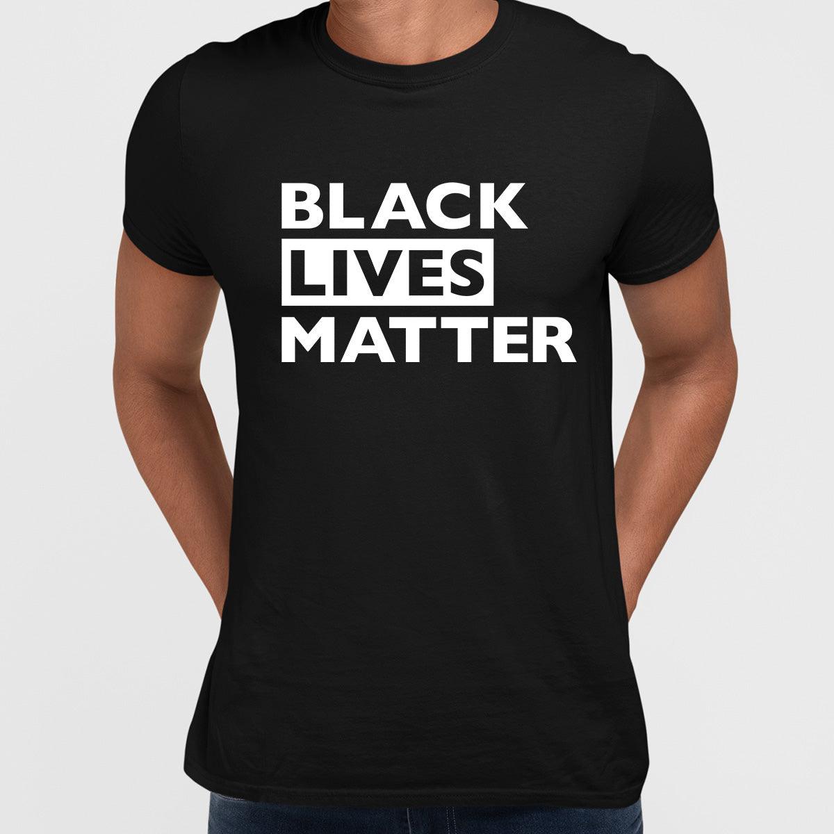 Black Lives Matter Typography Black, White & Grey T-Shirt - Kuzi Tees