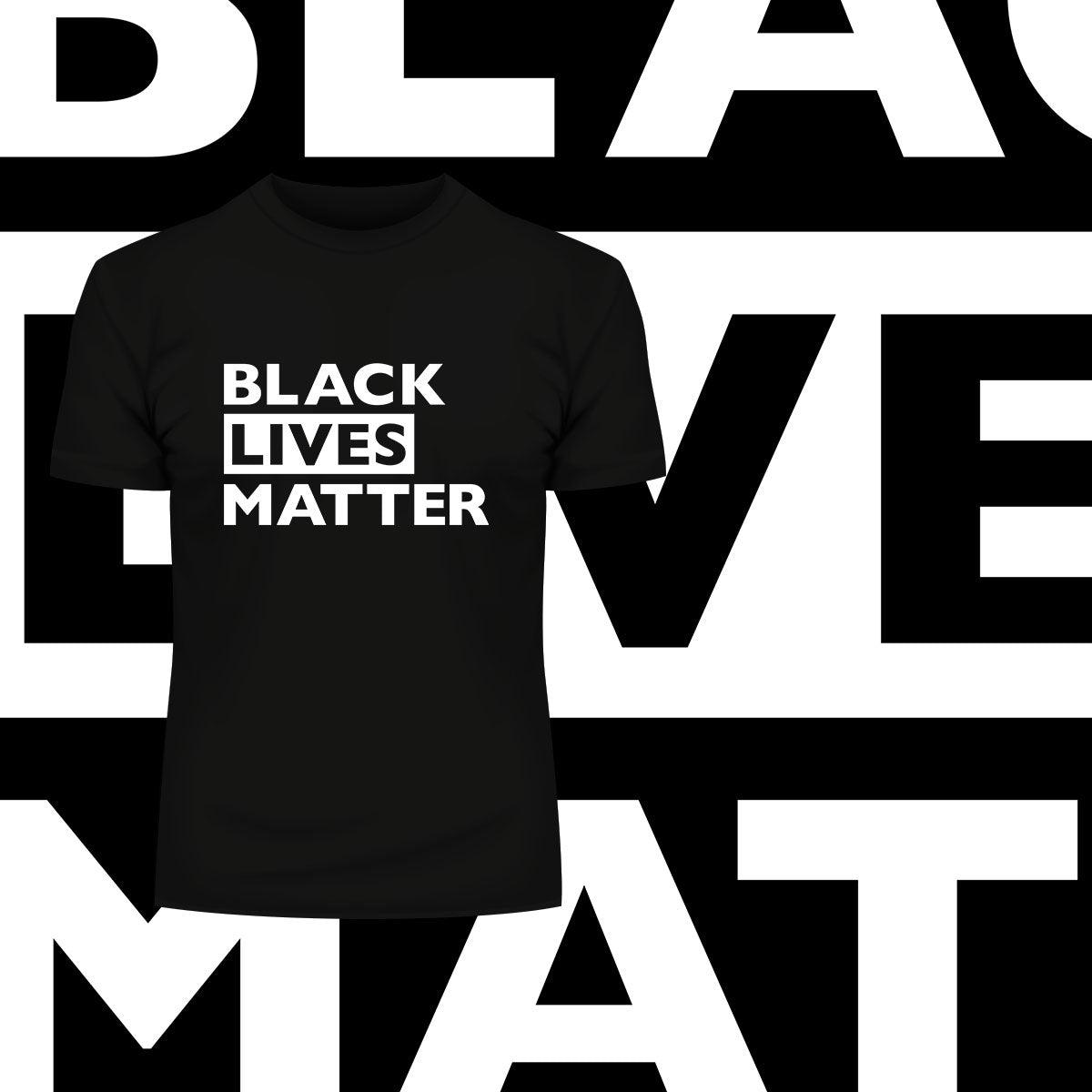 Black Lives Matter Typography Black, White & Grey T-Shirt - Kuzi Tees