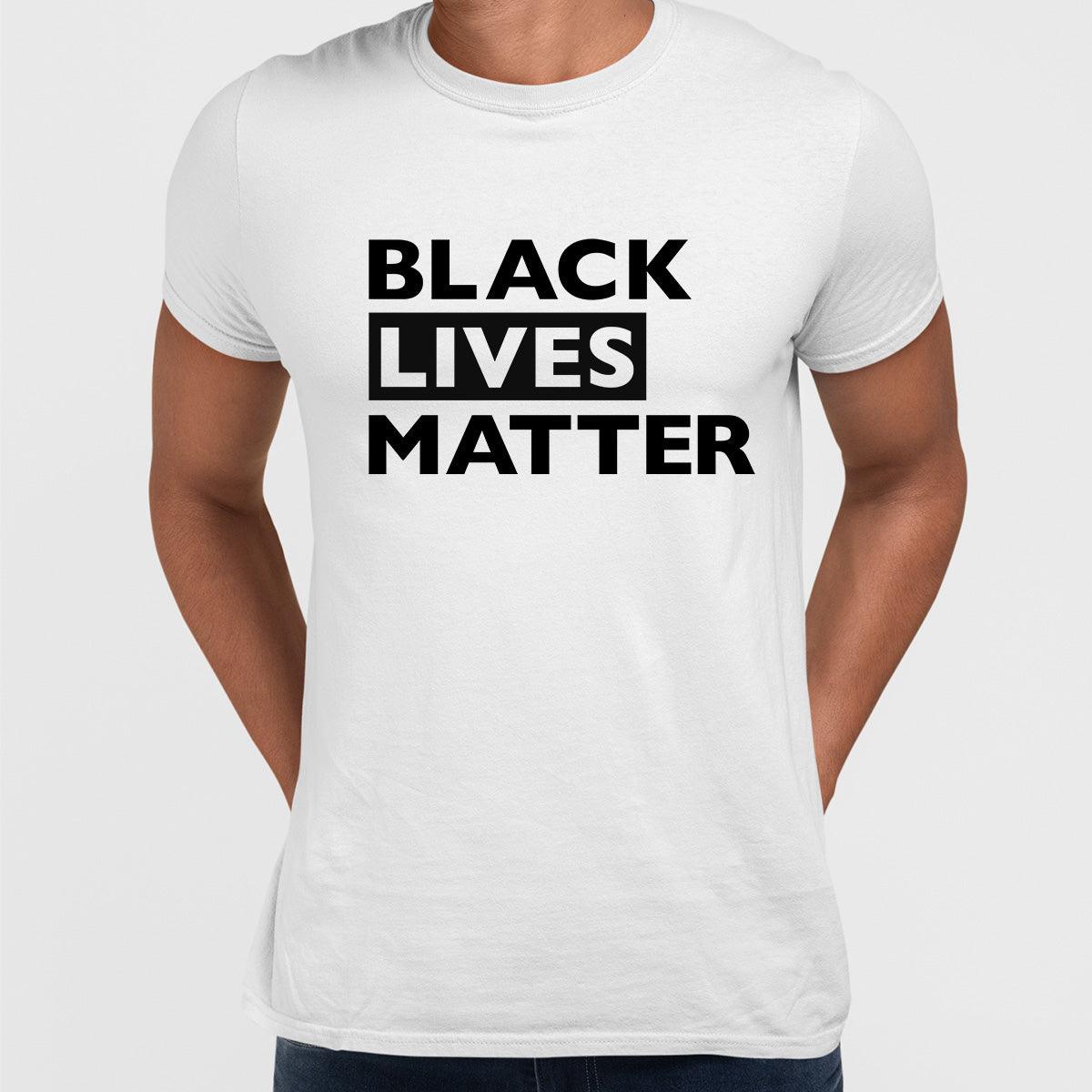 Black Lives Matter Typography Black, White & Grey T-Shirt - Kuzi Tees