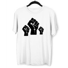 Black Lives Matter Take Action Three Palms Black, White & Grey T-Shirt - Kuzi Tees