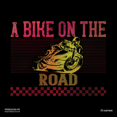 A Bike On The Road Crew Neck T-Shirt For Biking Minds - Kuzi Tees