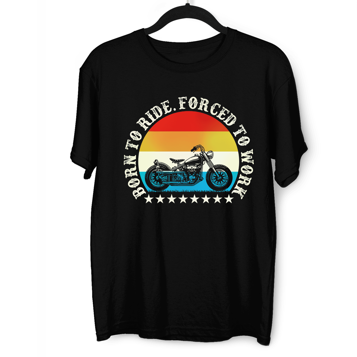 Born to Ride - Forced To Work Crew Neck T-shirt & Tank Top - Kuzi Tees
