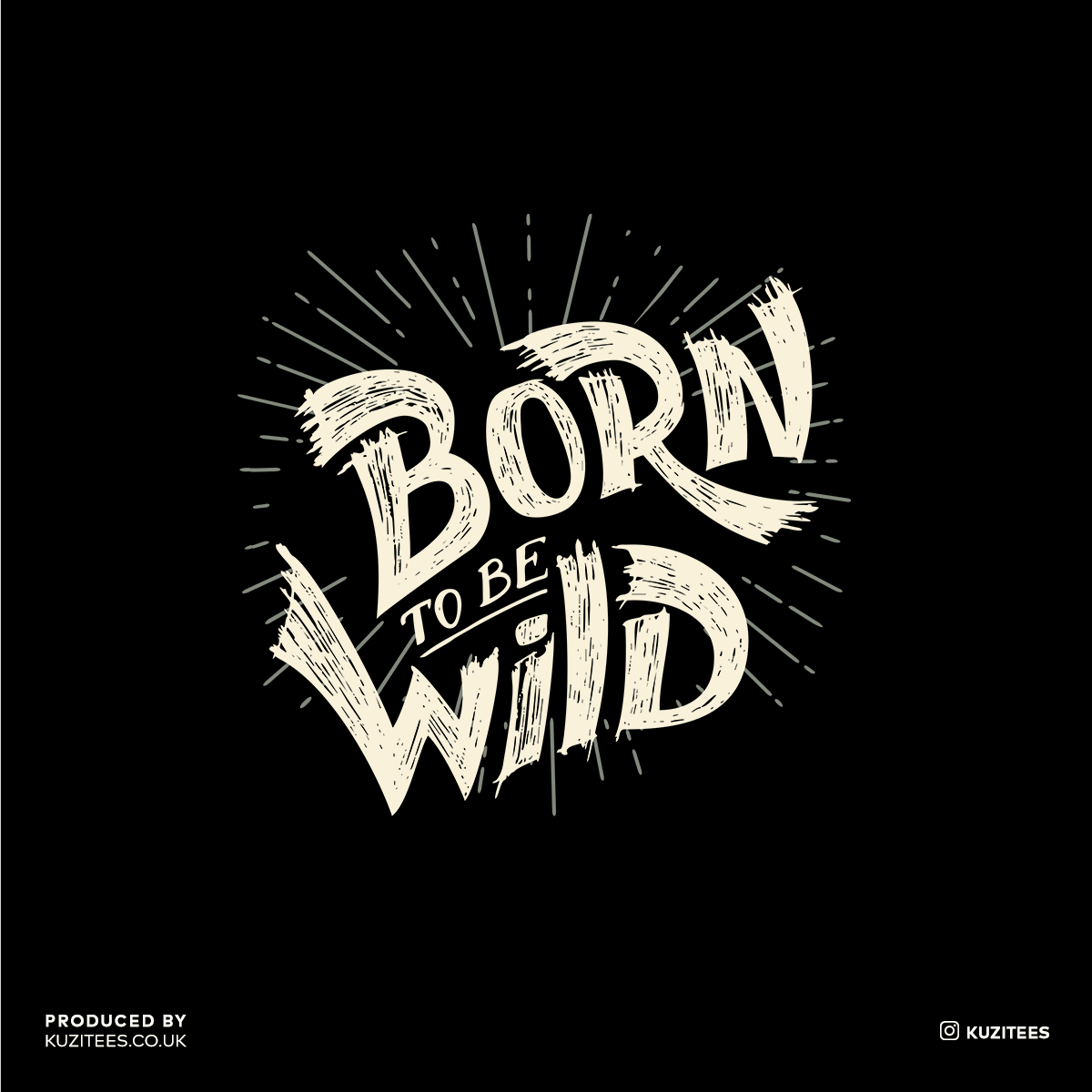 Born to Be Wild Harley Davidson Quote Biking Typography T-shirt - Kuzi Tees