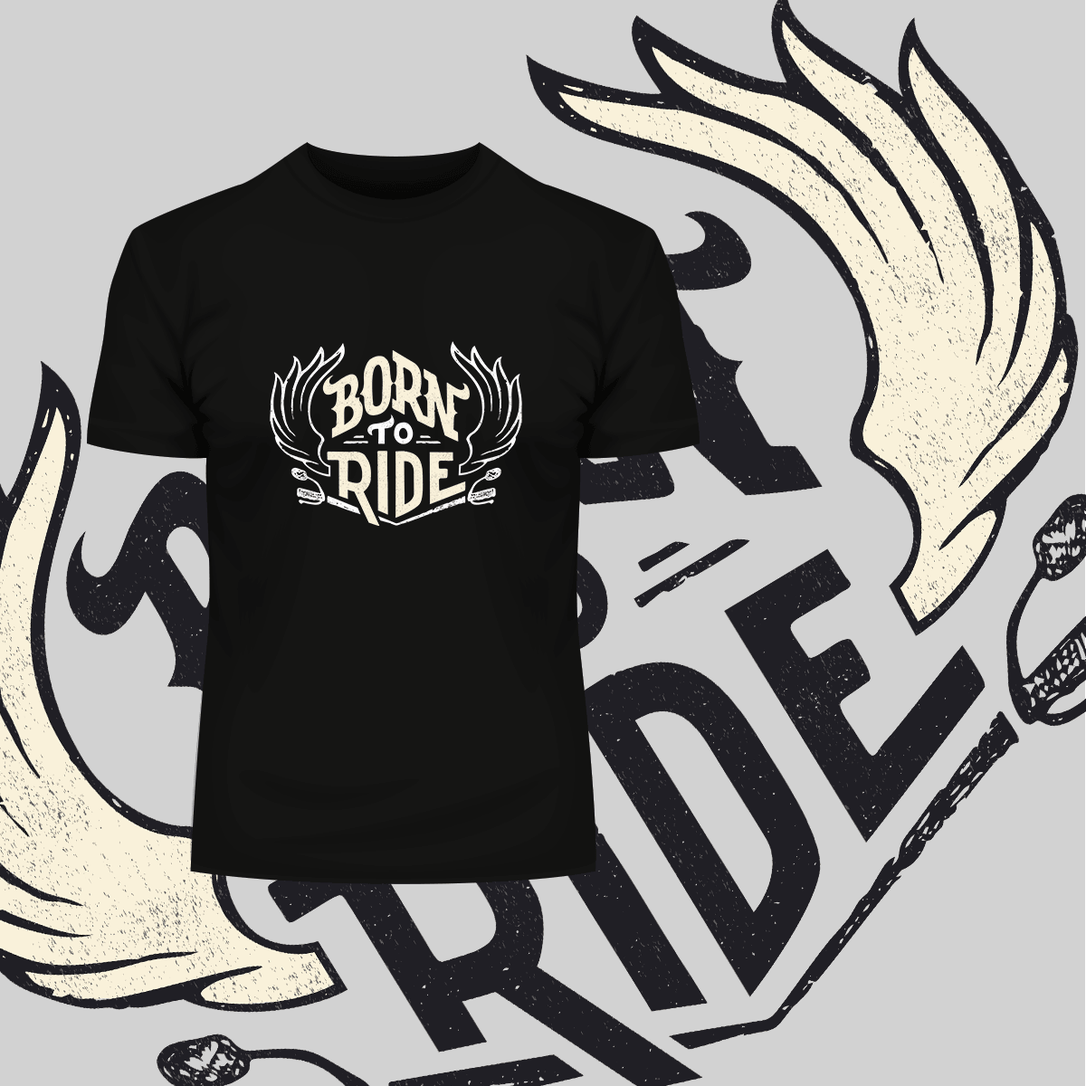 Born To Ride Biking T-shirt for Beard Minds - Kuzi Tees