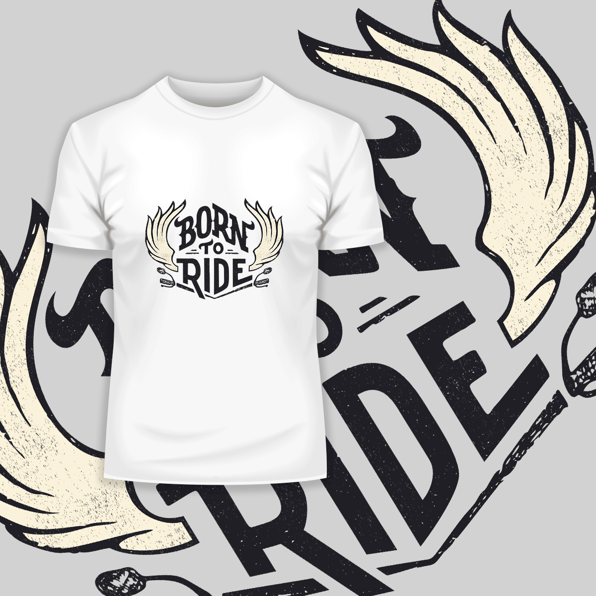 Born To Ride Biking T-shirt for Beard Minds - Kuzi Tees