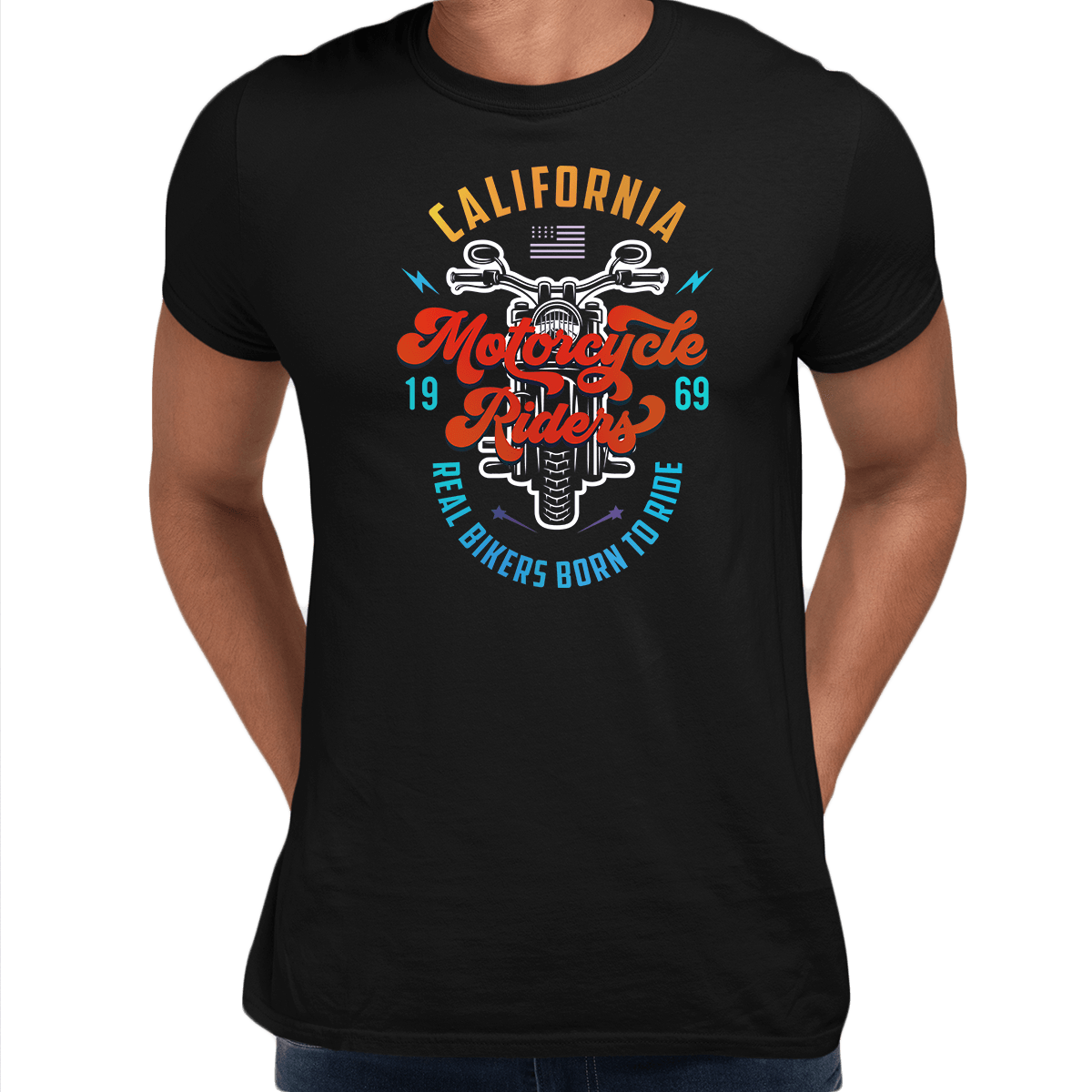 California Motorcycle Riders Real Bikers Born to Ride 1969 - Kuzi Tees
