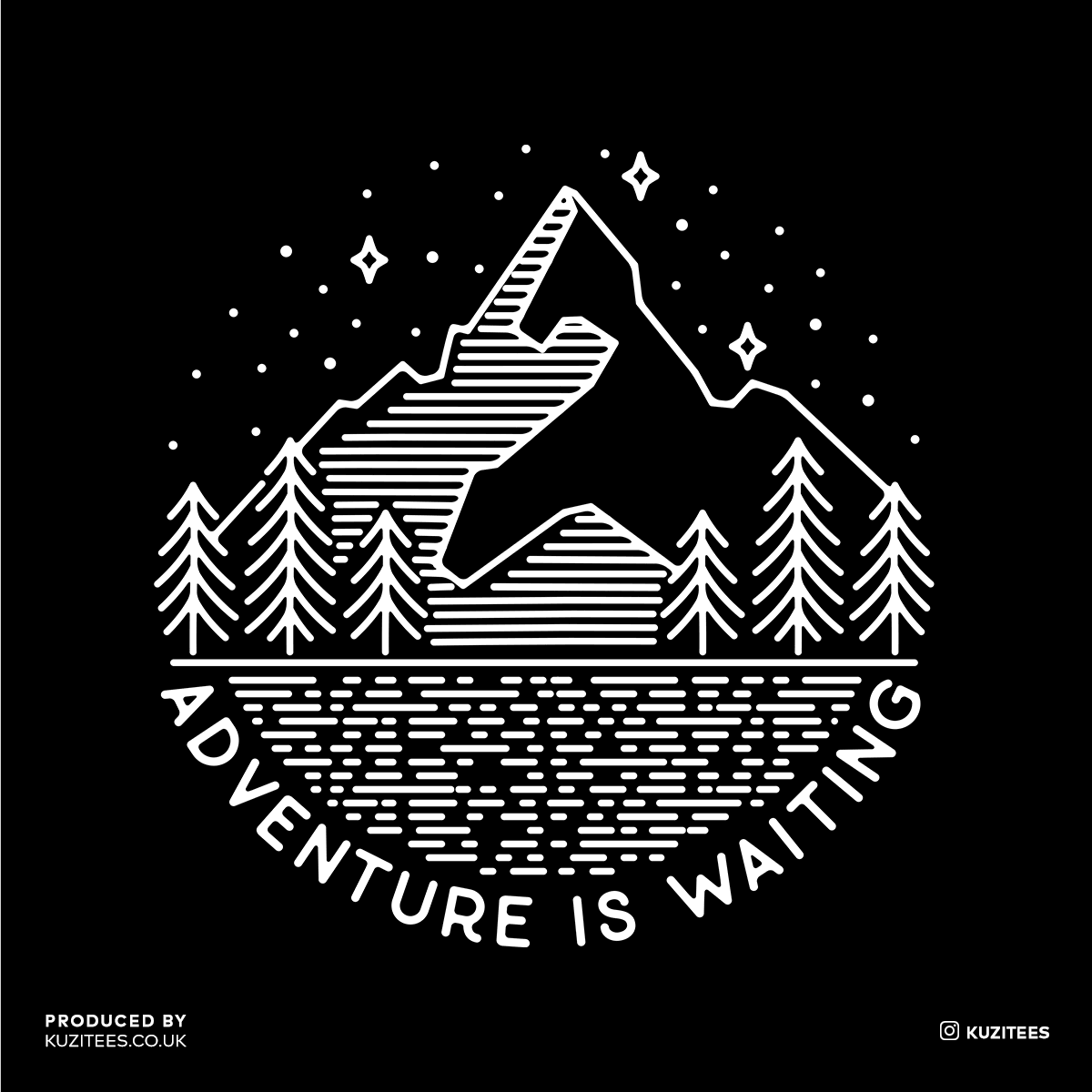 Adventure is Waiting Outdoor Minimal design T-shirt - Kuzi Tees