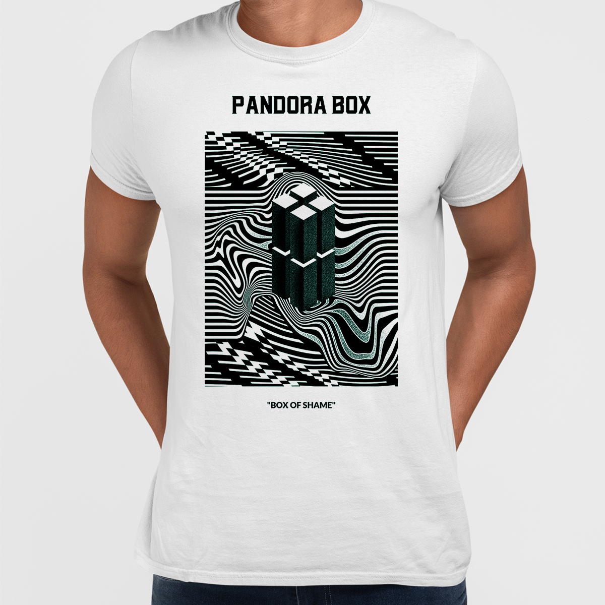 Pandora Box Abstract Box Of Shame Crew Neck T-shirt - Kuzi Tees