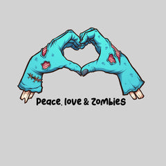Peace, Love & Zombies Amazing festive Halloween Unisex T-shirt - Kuzi Tees