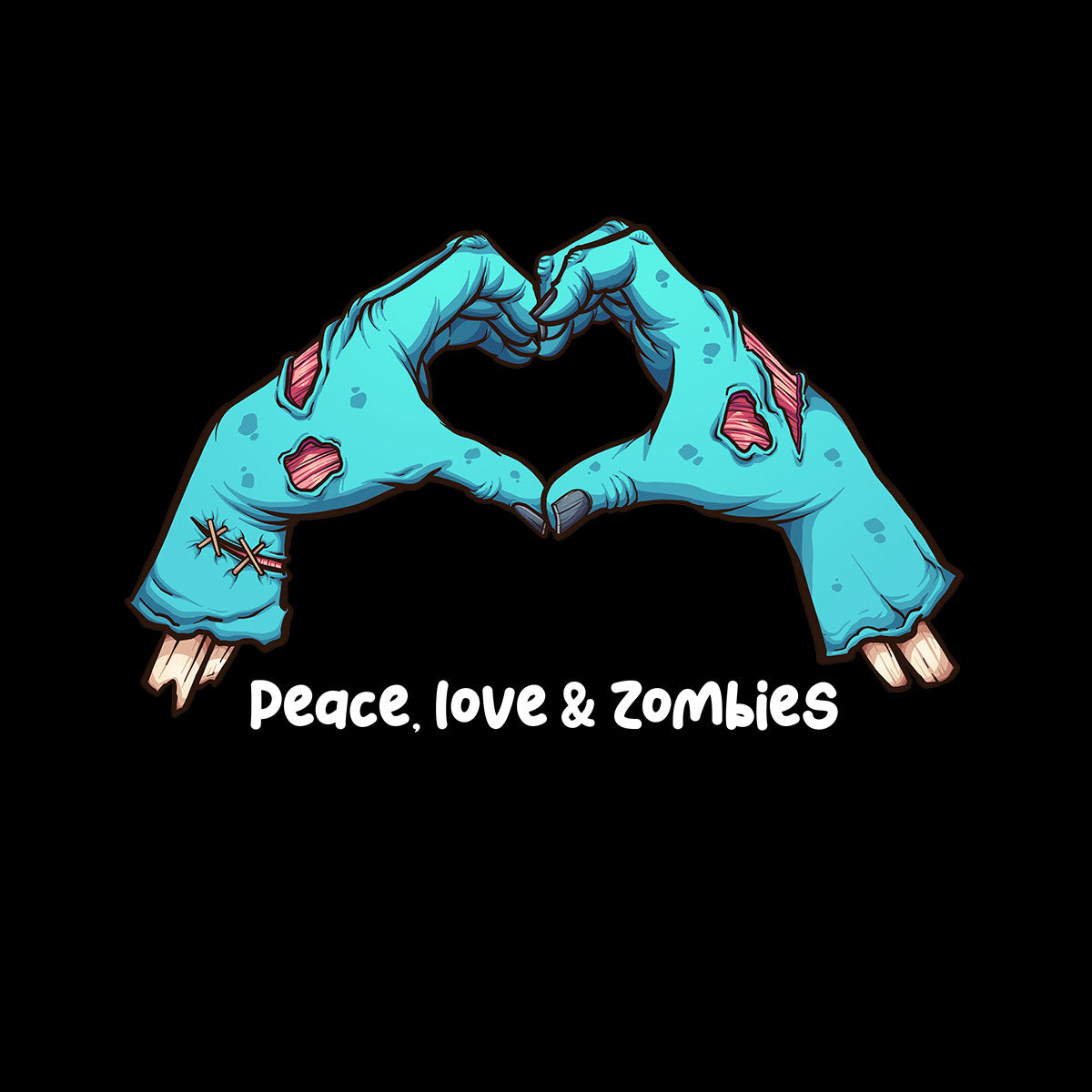 Peace, Love & Zombies Amazing festive Halloween Unisex T-shirt - Kuzi Tees