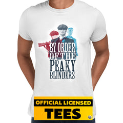 Official Peaky Blinders Tommy Shelby Brothers Original Mens Unisex White T Shirt - Kuzi Tees