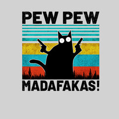 PEW PEW MAD... Vintage Funny Cat Retro Kitten Xmas Gift Baby & Toddler Body Suit - Kuzi Tees