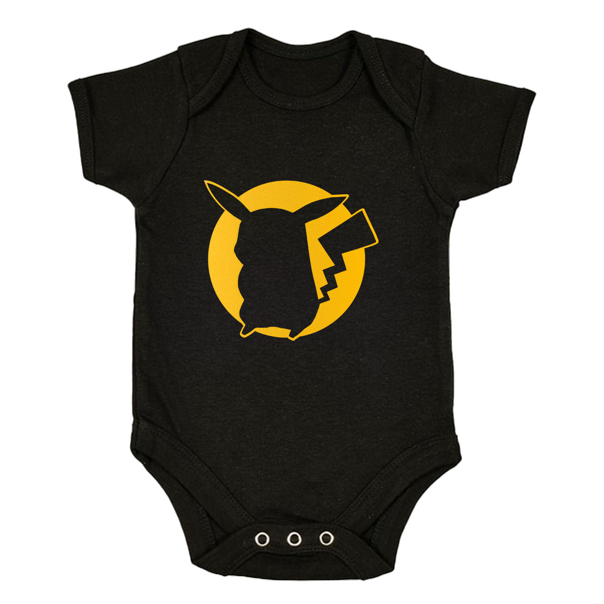 Pikachu Silhouette Typography Yellow design Baby & Toddler Body Suit - Kuzi Tees