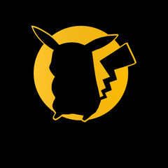 Pikachu Silhouette Tee Yellow design Typography T-shirt for Kids - Kuzi Tees