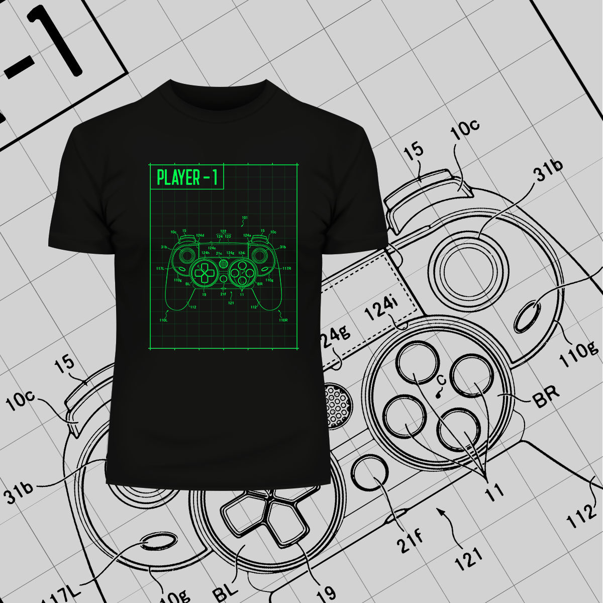 Player One Retro Remote Game Console Controller - Kuzi Tees