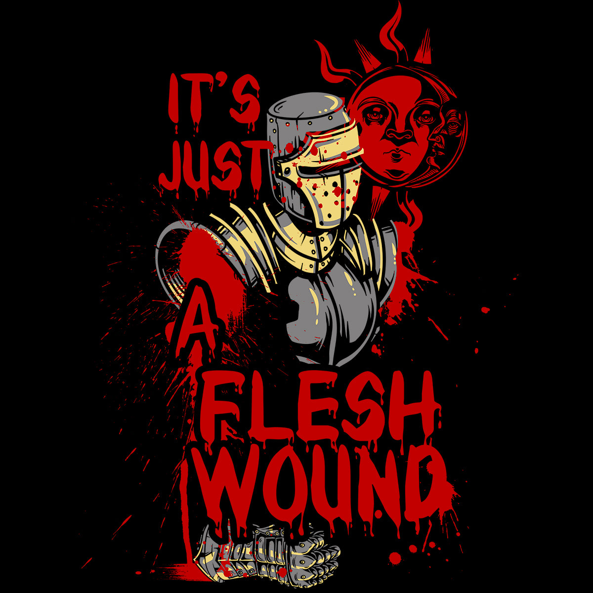 Pop Culture T- Shirt Monty Python - It is a Flesh Wound - Kuzi Tees