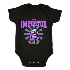 Purple Impostor Among Us Gamer Funny Trust No One Baby & Toddler Body Suit - Kuzi Tees
