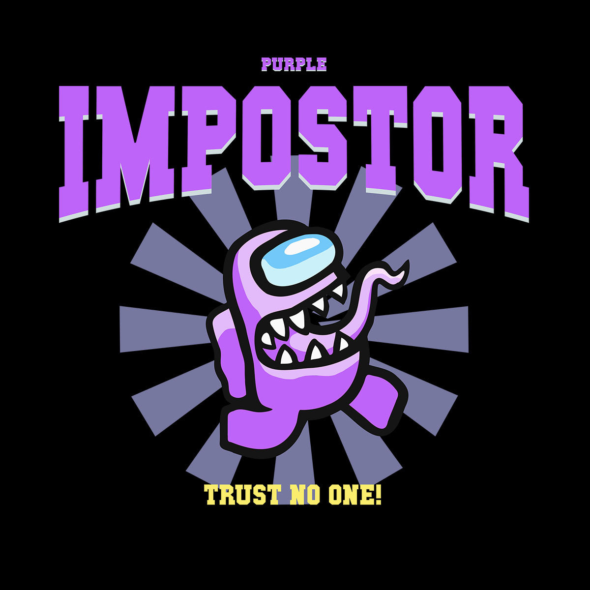 Purple Impostor Among Us Gamer Funny Trust No One T-shirt for Kids - Kuzi Tees