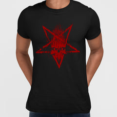 Red Blooded Pentagram sign with Skull Symbol - Kuzi Tees