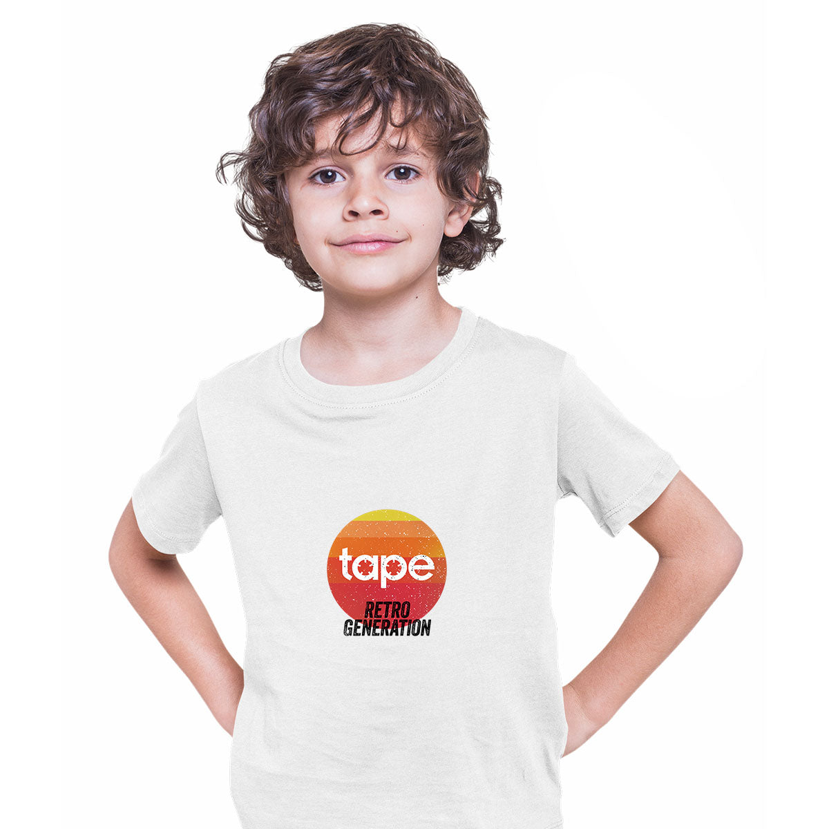 Retro Generation Tape Recorder Black White Grey T-Shirts for Kids OLD SKOOL - Kuzi Tees