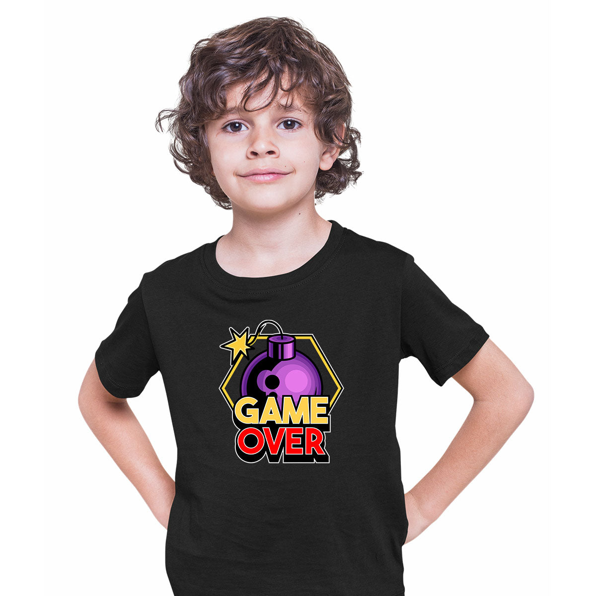 Retro Game 80's Collection Eleven Game Over Typography T-shirt for Kids - Kuzi Tees