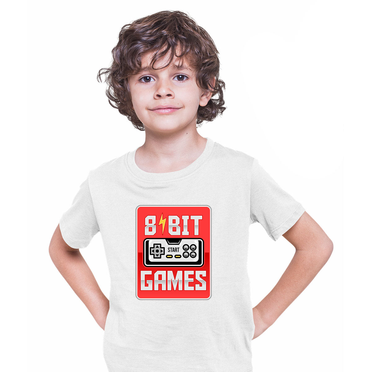 Retro Game 80's Collection Seven 8 Bit games Typography T-shirt for Kids - Kuzi Tees