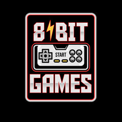 Retro Game 80's Collection Seven 8 Bit games Typography Unisex T-shirt - Kuzi Tees