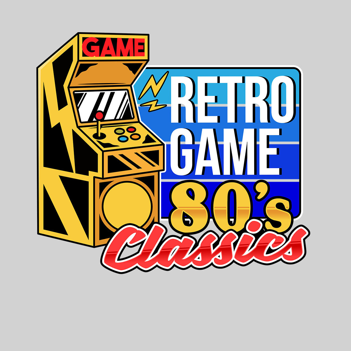 Retro Game 80's Collection Six Retro Game Classics Typography Unisex T-shirt - Kuzi Tees