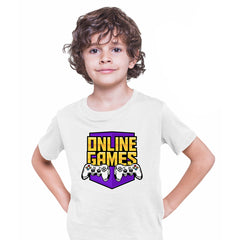 Retro Game 80's Collection Three Online Games Typography T-shirt for Kids - Kuzi Tees