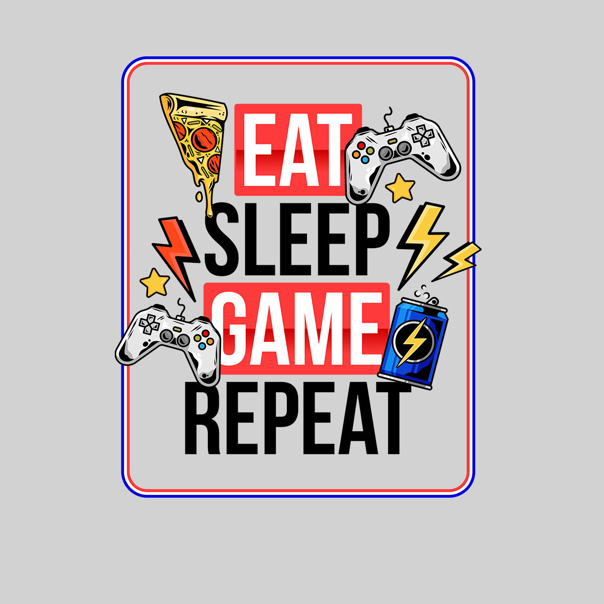 Retro Game 80's Collection Two Eat Sleep Repeat Typography T-shirt for Kids - Kuzi Tees