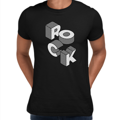 Rock Will Never Die-Isometric Music Typography Unisex Black & White Tee - Kuzi Tees