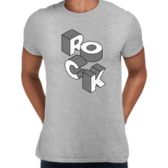Rock Will Never Die-Isometric Music Typography Unisex Black & White Tee - Kuzi Tees