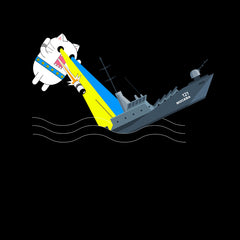 Moskva Warship Sinks by Cat Attack Funny Kids T-shirt - Kuzi Tees