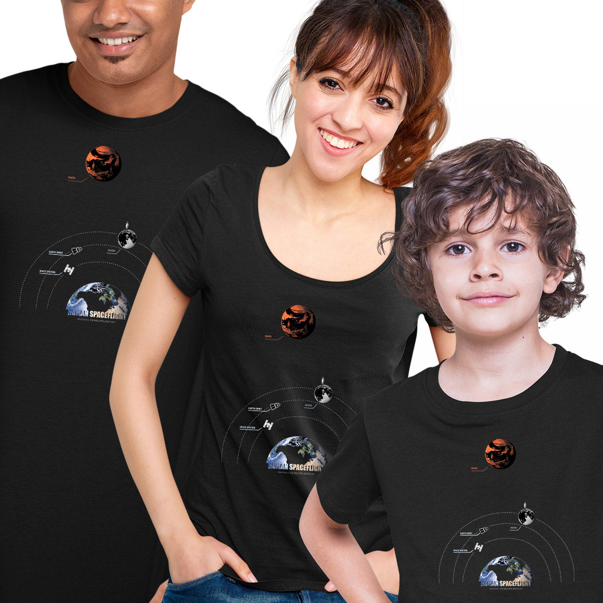 Starship SpaceX Human Space flight Launch & Land  Black Kids T-shirt NASA Scientist Gift