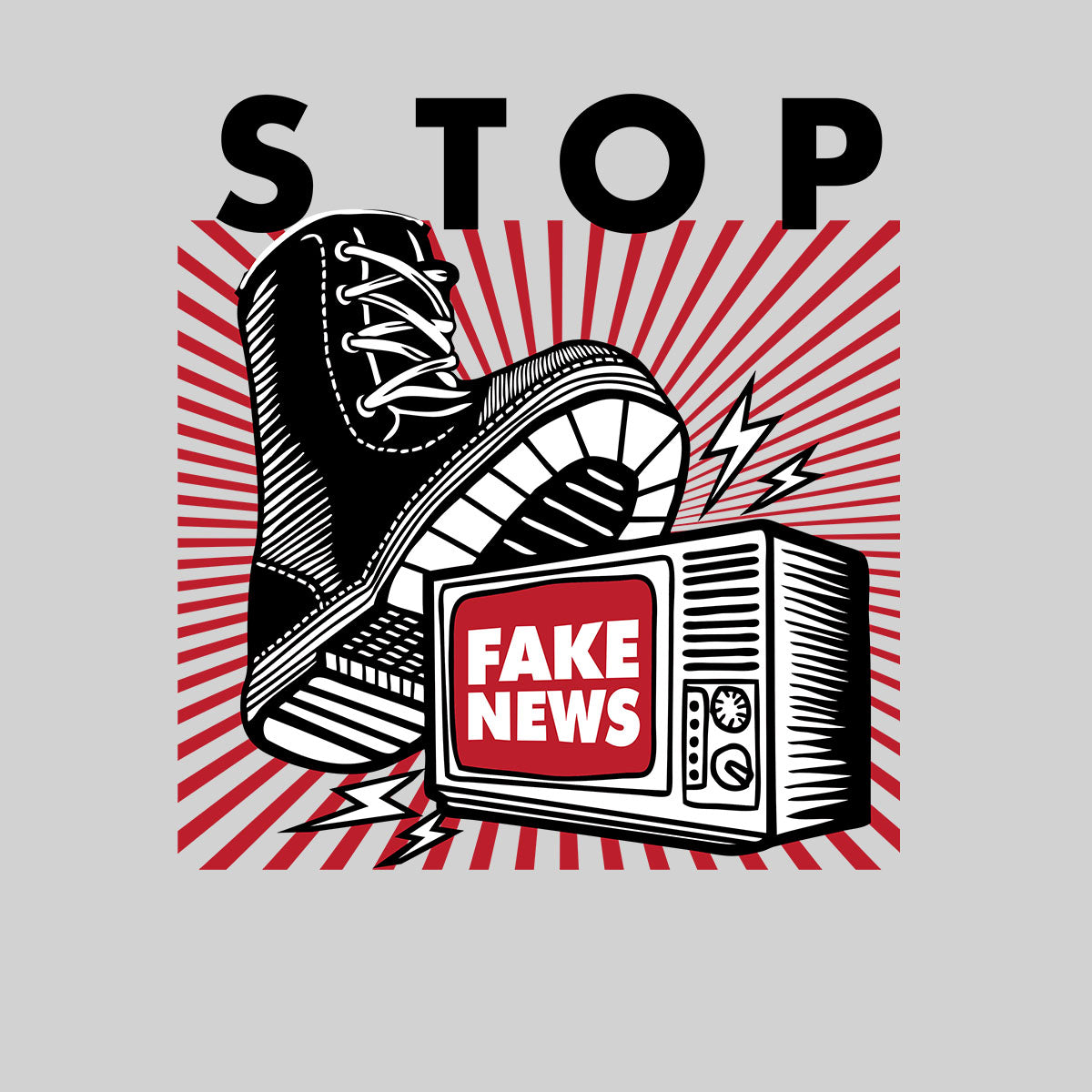 Stop fake news Tee Fake news propaganda TV generation influencers Unisex T-shirt - Kuzi Tees