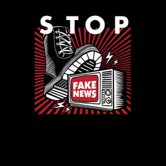 Stop fake news Tee Fake news propaganda TV generation influencers Unisex T-shirt - Kuzi Tees