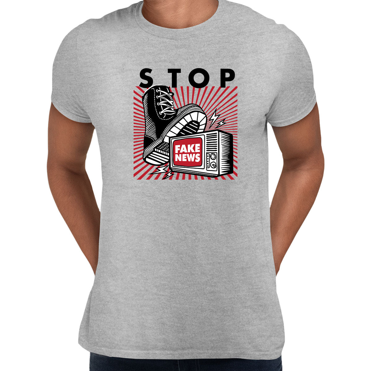 Stop fake news Tee Fake news propaganda TV generation influencers Unisex T-shirt - Kuzi Tees