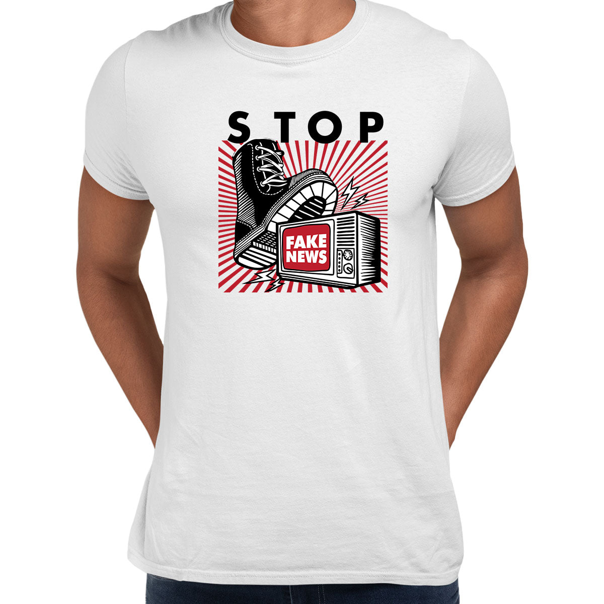 Stop fake news Tee Fake news propaganda TV generation influencers Unisex T-shirt - Kuzi Tees