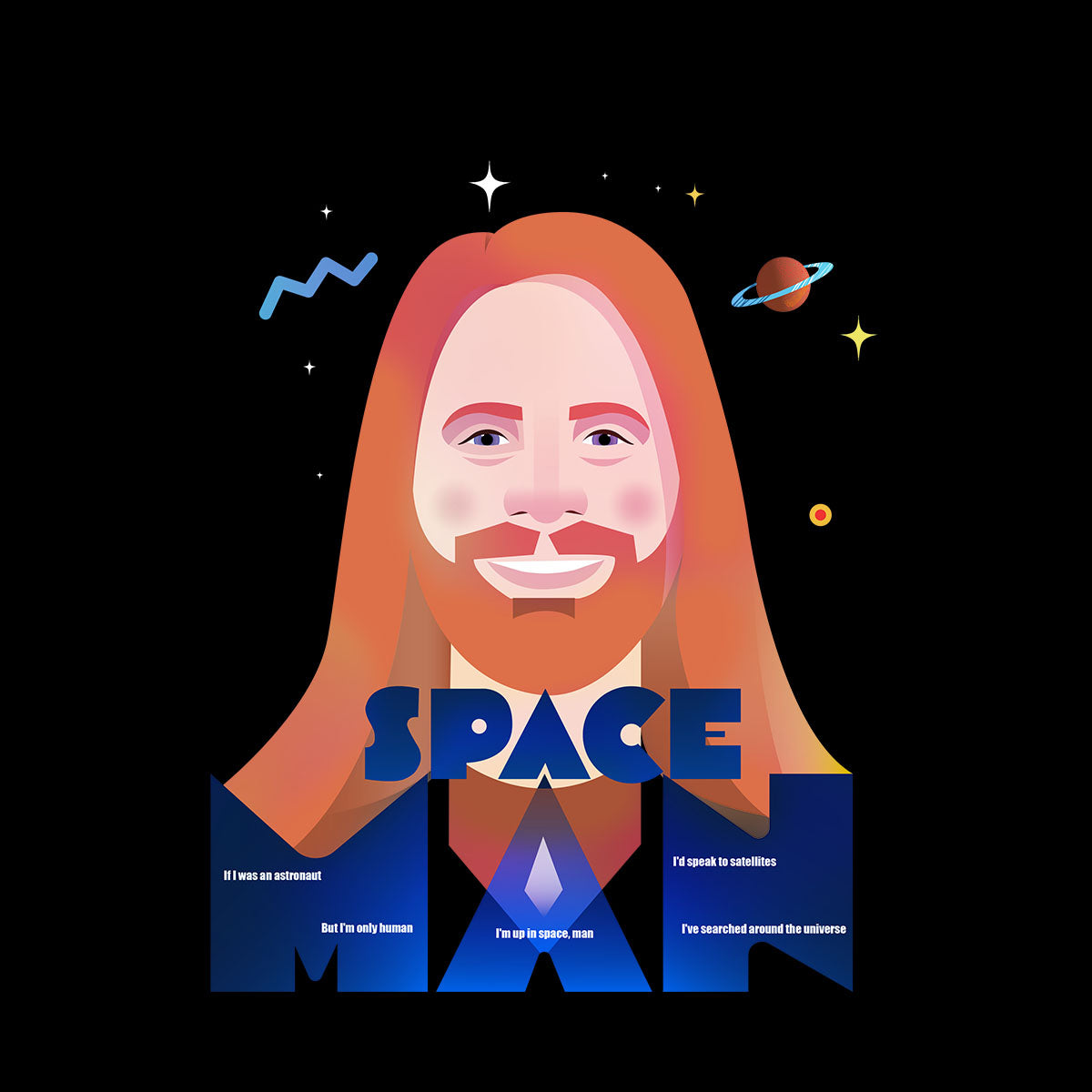 Sam Ryder Space Man Minimal portrait design Unisex T-shirt - Kuzi Tees