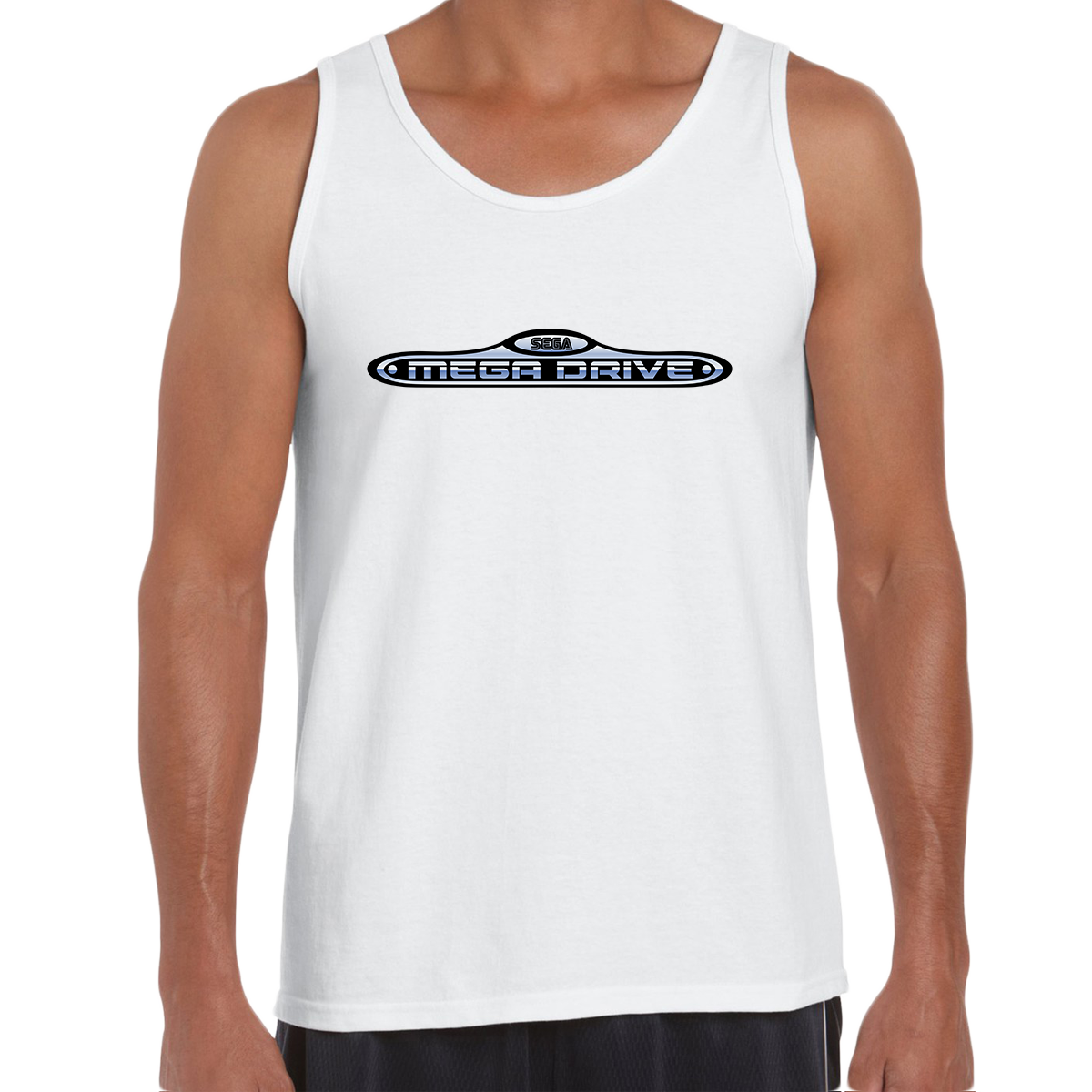 Sega-Mega Drive Black White Grey Computer Unisex Tank Top OLD SKOOL - Kuzi Tees