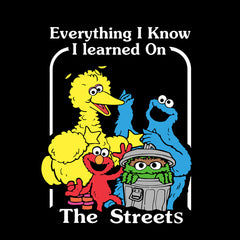 Sesame Street Everything I Know I Learned On The Streets Kids T-shirt Black