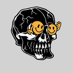 Skull T-Shirt Gothic Skeleton Funny Novelty Happy face Men's Unisex T-shirt - Kuzi Tees