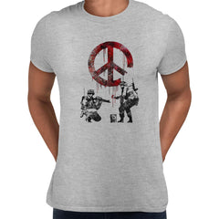 Banksy No War Wall drawing T-shirt Ukraine War Anti Russia - Kuzi Tees